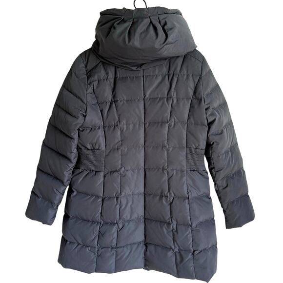 Cole Haan Taffeta Down Coat with Bib Front and Dramatic Hood Women’s Size Large - Picture 13 of 15